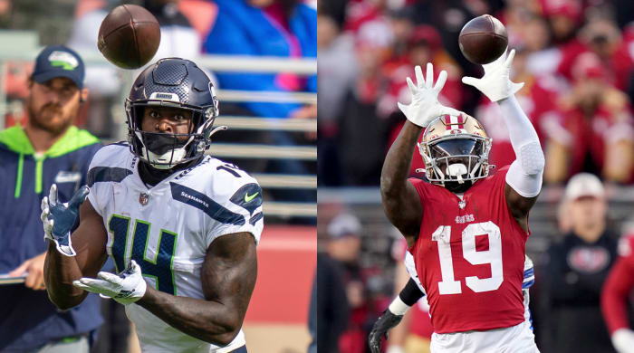 Wide receivers DK Metcalf of the Seahawks and Deebo Samuel of the 49ers